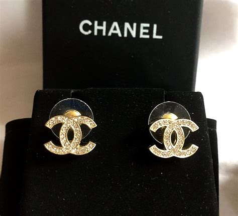 chanel earrings gold studs|cheap gold chanel earrings.